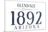 Glendale, Arizona - Established Date (Blue)-Lantern Press-Mounted Art Print