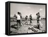 Glendale Junior College Students Dancing to Music From a Portable Radio on Balboa Beach-Peter Stackpole-Framed Stretched Canvas