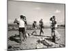 Glendale Junior College Students Dancing to Music From a Portable Radio on Balboa Beach-Peter Stackpole-Mounted Photographic Print