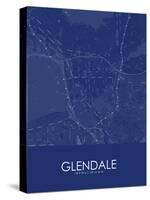 Glendale, United States of America Blue Map-null-Stretched Canvas