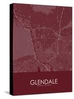 Glendale, United States of America Red Map-null-Stretched Canvas