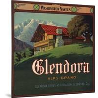 Glendora Alps Brand - Glendora, California - Citrus Crate Label-Lantern Press-Mounted Art Print