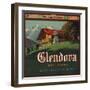 Glendora Alps Brand - Glendora, California - Citrus Crate Label-Lantern Press-Framed Art Print