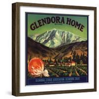 Glendora Home Brand - Glendora, California - Citrus Crate Label-Lantern Press-Framed Art Print