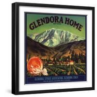 Glendora Home Brand - Glendora, California - Citrus Crate Label-Lantern Press-Framed Art Print