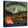 Glendora Home Brand - Glendora, California - Citrus Crate Label-Lantern Press-Stretched Canvas