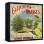 Glendora Oranges Brand - Azusa, California - Citrus Crate Label-Lantern Press-Framed Stretched Canvas