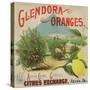Glendora Oranges Brand - Azusa, California - Citrus Crate Label-Lantern Press-Stretched Canvas