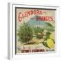 Glendora Oranges Brand - Azusa, California - Citrus Crate Label-Lantern Press-Framed Art Print