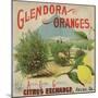 Glendora Oranges Brand - Azusa, California - Citrus Crate Label-Lantern Press-Mounted Art Print