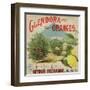 Glendora Oranges Brand - Azusa, California - Citrus Crate Label-Lantern Press-Framed Art Print