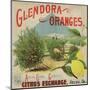 Glendora Oranges Brand - Azusa, California - Citrus Crate Label-Lantern Press-Mounted Art Print