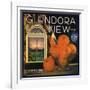 Glendora View Brand - Glendora, California - Citrus Crate Label-Lantern Press-Framed Art Print