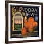 Glendora View Brand - Glendora, California - Citrus Crate Label-Lantern Press-Framed Art Print