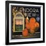 Glendora View Brand - Glendora, California - Citrus Crate Label-Lantern Press-Framed Art Print