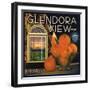 Glendora View Brand - Glendora, California - Citrus Crate Label-Lantern Press-Framed Art Print