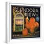 Glendora View Brand - Glendora, California - Citrus Crate Label-Lantern Press-Framed Art Print