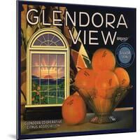 Glendora View Brand - Glendora, California - Citrus Crate Label-Lantern Press-Mounted Art Print