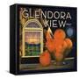 Glendora View Brand - Glendora, California - Citrus Crate Label-Lantern Press-Framed Stretched Canvas