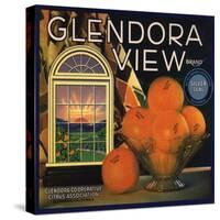Glendora View Brand - Glendora, California - Citrus Crate Label-Lantern Press-Stretched Canvas