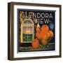 Glendora View Brand - Glendora, California - Citrus Crate Label-Lantern Press-Framed Art Print