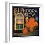 Glendora View Brand - Glendora, California - Citrus Crate Label-Lantern Press-Framed Art Print