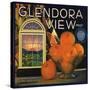 Glendora View Brand - Glendora, California - Citrus Crate Label-Lantern Press-Stretched Canvas