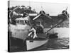 Glenn Martin with China Clipper - Catalina 25th Anniversary Photograph-Lantern Press-Stretched Canvas