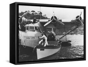 Glenn Martin with China Clipper - Catalina 25th Anniversary Photograph-Lantern Press-Framed Stretched Canvas