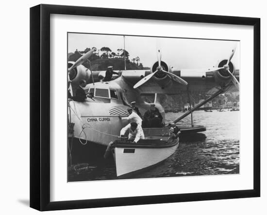 Glenn Martin with China Clipper - Catalina 25th Anniversary Photograph-Lantern Press-Framed Art Print