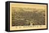 Glens Falls, New York - Panoramic Map-Lantern Press-Framed Stretched Canvas