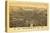 Glens Falls, New York - Panoramic Map-Lantern Press-Stretched Canvas