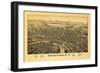 Glens Falls, New York - Panoramic Map-Lantern Press-Framed Art Print