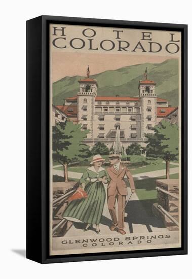 Glenwood Springs, Colorado - Hotel Colorado Travel Poster-Lantern Press-Framed Stretched Canvas