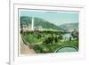 Glenwood Springs, Colorado, Panoramic View of the Hotel Colorado and Hot Springs-Lantern Press-Framed Art Print