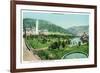 Glenwood Springs, Colorado, Panoramic View of the Hotel Colorado and Hot Springs-Lantern Press-Framed Art Print