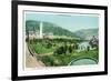 Glenwood Springs, Colorado, Panoramic View of the Hotel Colorado and Hot Springs-Lantern Press-Framed Art Print