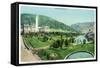 Glenwood Springs, Colorado, Panoramic View of the Hotel Colorado and Hot Springs-Lantern Press-Framed Stretched Canvas