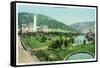 Glenwood Springs, Colorado, Panoramic View of the Hotel Colorado and Hot Springs-Lantern Press-Framed Stretched Canvas