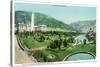 Glenwood Springs, Colorado, Panoramic View of the Hotel Colorado and Hot Springs-Lantern Press-Stretched Canvas