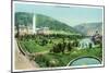 Glenwood Springs, Colorado, Panoramic View of the Hotel Colorado and Hot Springs-Lantern Press-Mounted Art Print