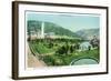 Glenwood Springs, Colorado, Panoramic View of the Hotel Colorado and Hot Springs-Lantern Press-Framed Art Print