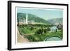 Glenwood Springs, Colorado, Panoramic View of the Hotel Colorado and Hot Springs-Lantern Press-Framed Art Print