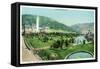 Glenwood Springs, Colorado, Panoramic View of the Hotel Colorado and Hot Springs-Lantern Press-Framed Stretched Canvas