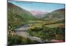 Glenwood Springs, Colorado, Panoramic View of the Town-Lantern Press-Mounted Art Print