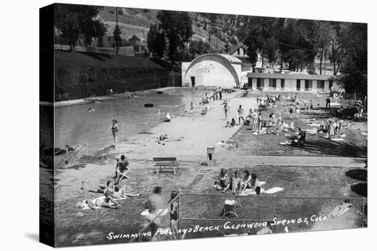 Glenwood Springs, Colorado - Swimming Pool and Beach-Lantern Press-Stretched Canvas