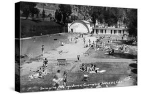 Glenwood Springs, Colorado - Swimming Pool and Beach-Lantern Press-Stretched Canvas