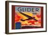 Glider Orange Crate Label-null-Framed Art Print