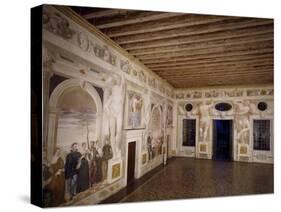 Glimpse of Central Hall with Frescoes-Giovanni Antonio Fasolo-Stretched Canvas