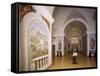 Glimpse of Cruciform Hall with Frescoes-null-Framed Stretched Canvas